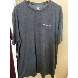 Rare SPACEX Iridium-1 F9 Short Sleeve Front & Back Graphic Shirt Gray Men‎ 2XL